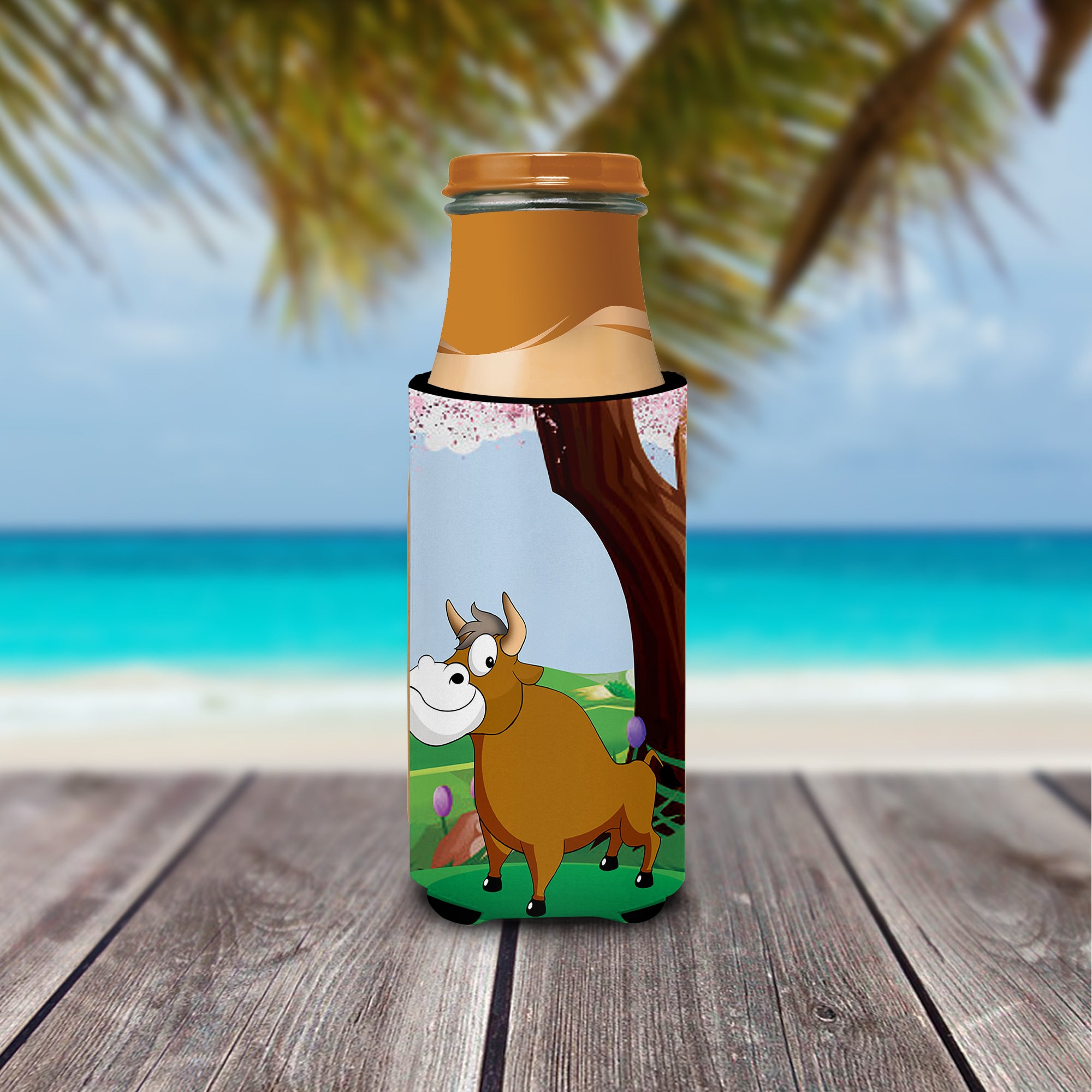 Bull under the Tree  Ultra Beverage Insulators for slim cans APH7628MUK