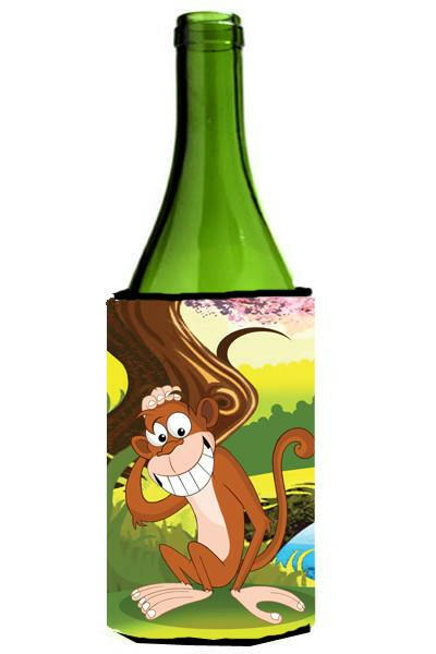 Monkey under the Tree Wine Bottle Beverage Insulator Hugger APH7629LITERK by Caroline&#39;s Treasures