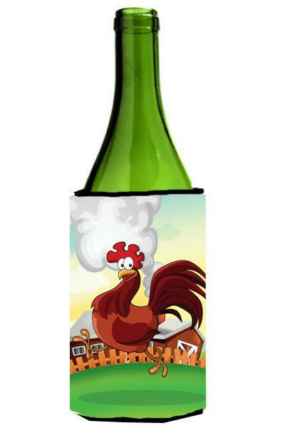 Rooster Chicken on the Run Wine Bottle Beverage Insulator Hugger APH7630LITERK by Caroline&#39;s Treasures
