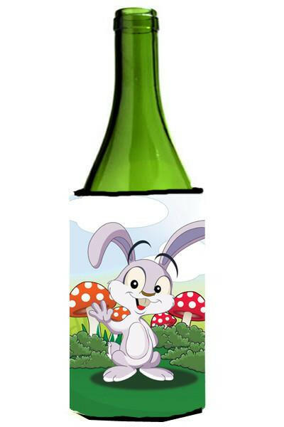 Bunny Rabbit in Mushrooms Wine Bottle Beverage Insulator Hugger APH7632LITERK by Caroline's Treasures