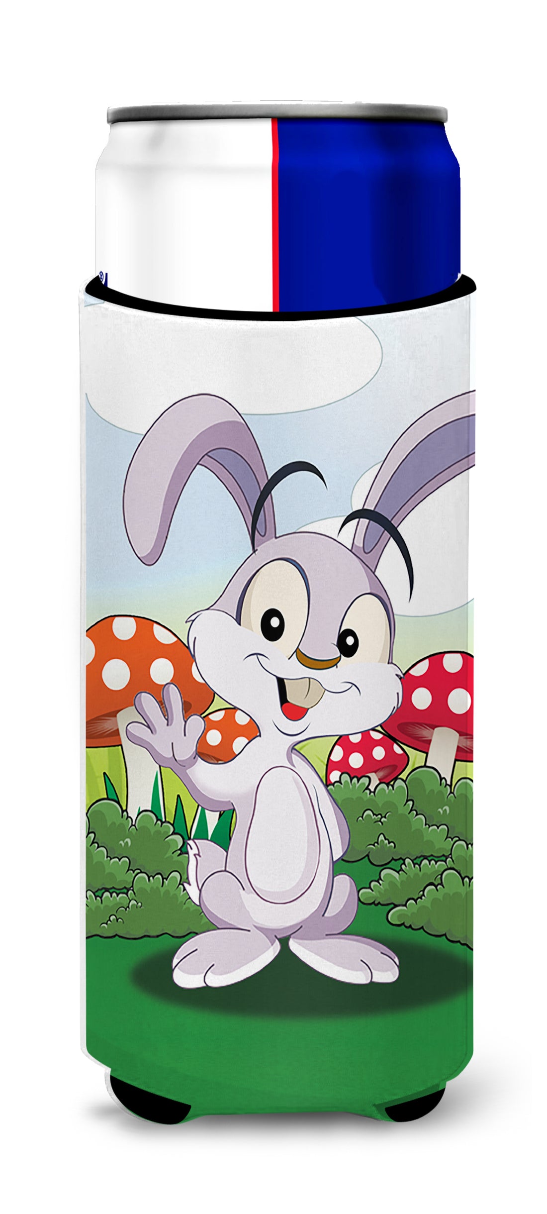 Bunny Rabbit in Mushrooms  Ultra Beverage Insulators for slim cans APH7632MUK  the-store.com.