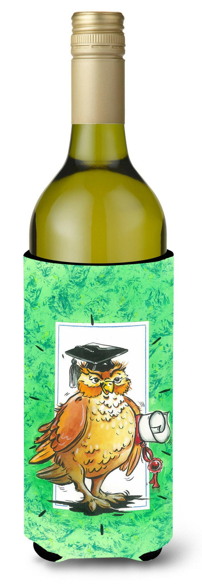 Graduation The Wise Owl Wine Bottle Beverage Insulator Hugger APH8469LITERK by Caroline&#39;s Treasures