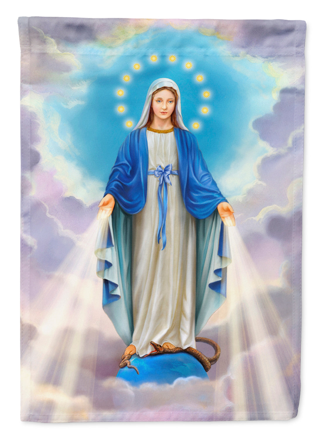 Religious Blessed Virgin Mother Mary Flag Canvas House Size APH8805CHF