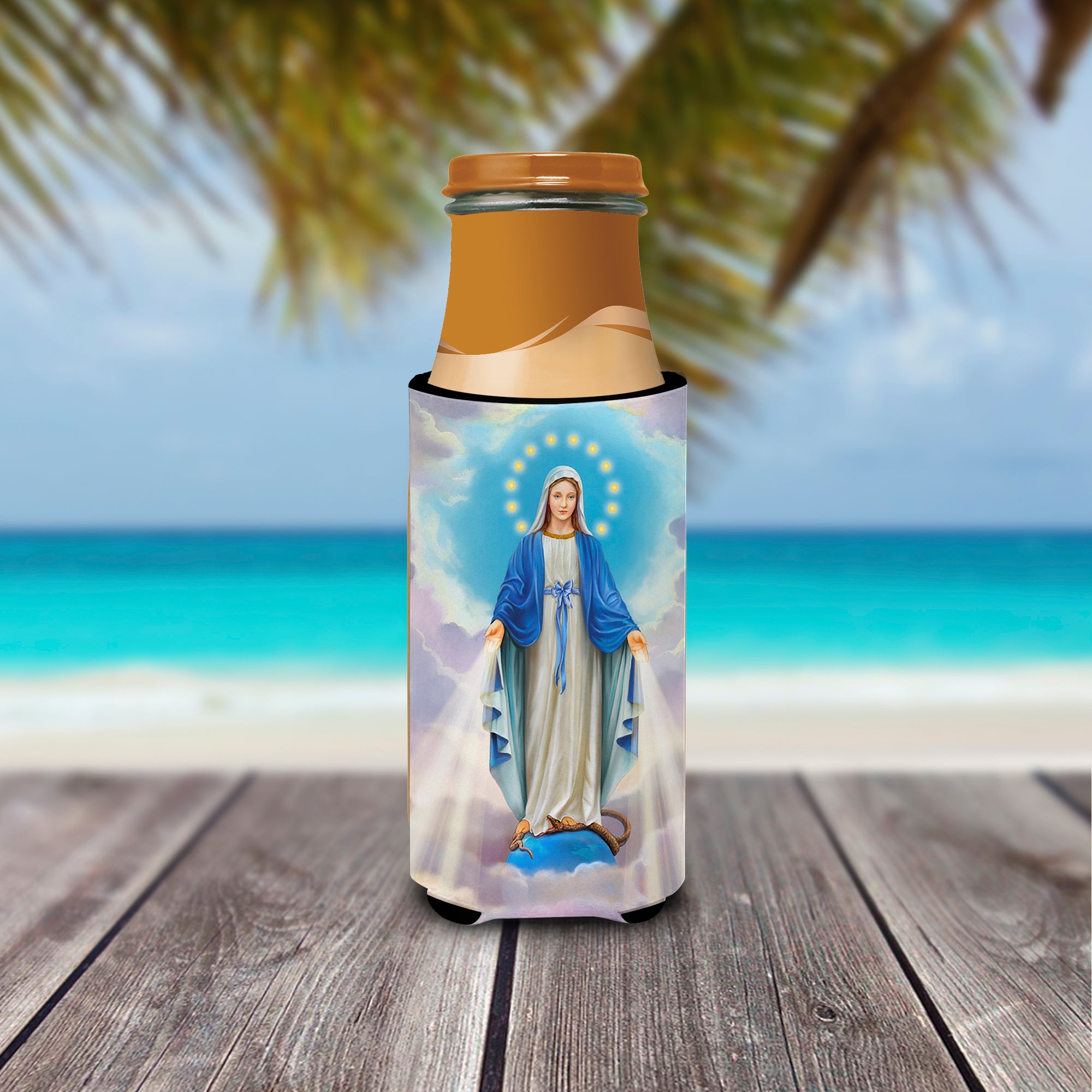 Religious Blessed Virgin Mother Mary  Ultra Beverage Insulators for slim cans APH8805MUK