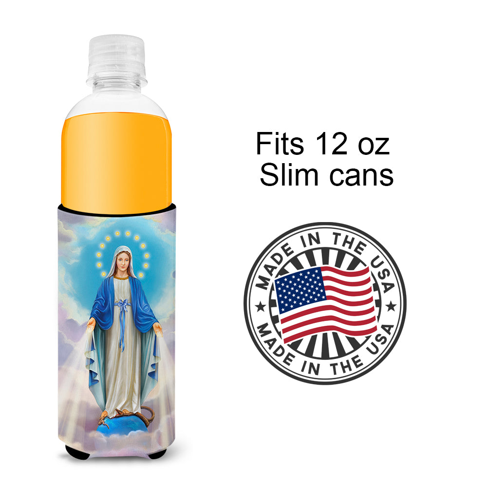 Religious Blessed Virgin Mother Mary  Ultra Beverage Insulators for slim cans APH8805MUK  the-store.com.
