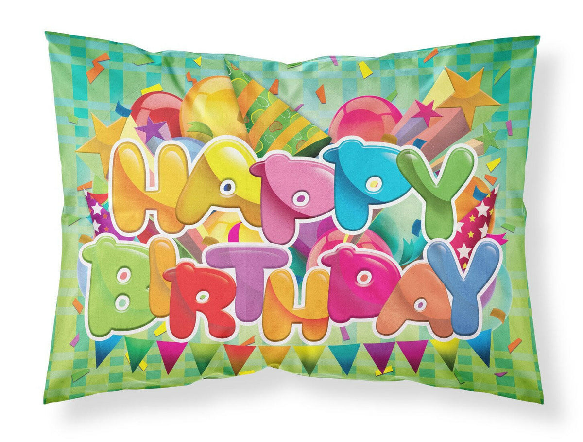 Happy Birthday Fabric Standard Pillowcase APH8872PILLOWCASE by Caroline&#39;s Treasures