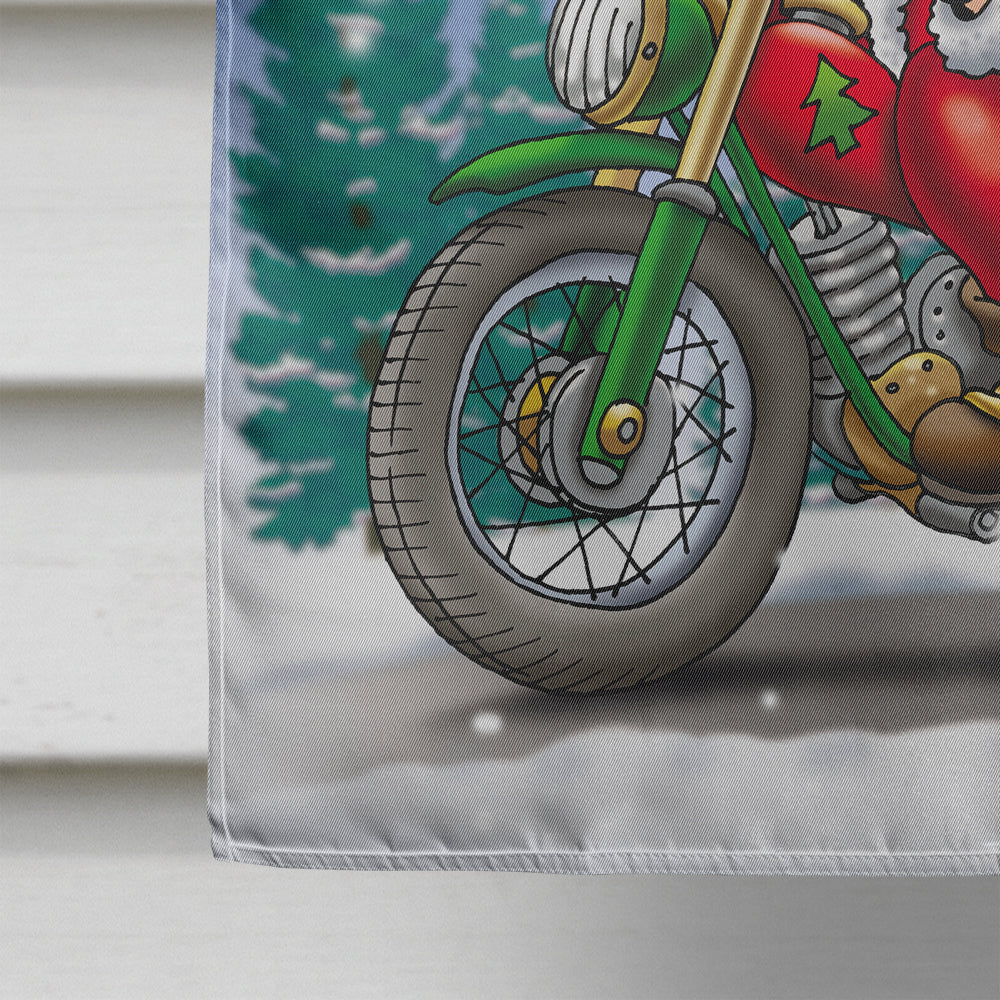 Christmas Santa Claus on a Motorcycle Flag Canvas House Size APH8996CHF