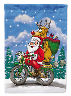 Christmas Santa Claus on a Motorcycle Flag Garden Size APH8996GF