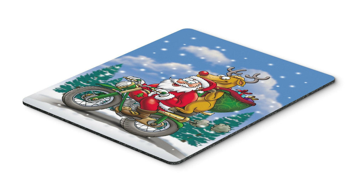 Christmas Santa Claus on a Motorcycle Mouse Pad, Hot Pad or Trivet APH8996MP by Caroline&#39;s Treasures