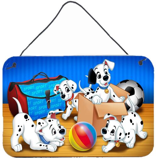 Dalmatians playing ball Wall or Door Hanging Prints APH9058DS812 by Caroline&#39;s Treasures