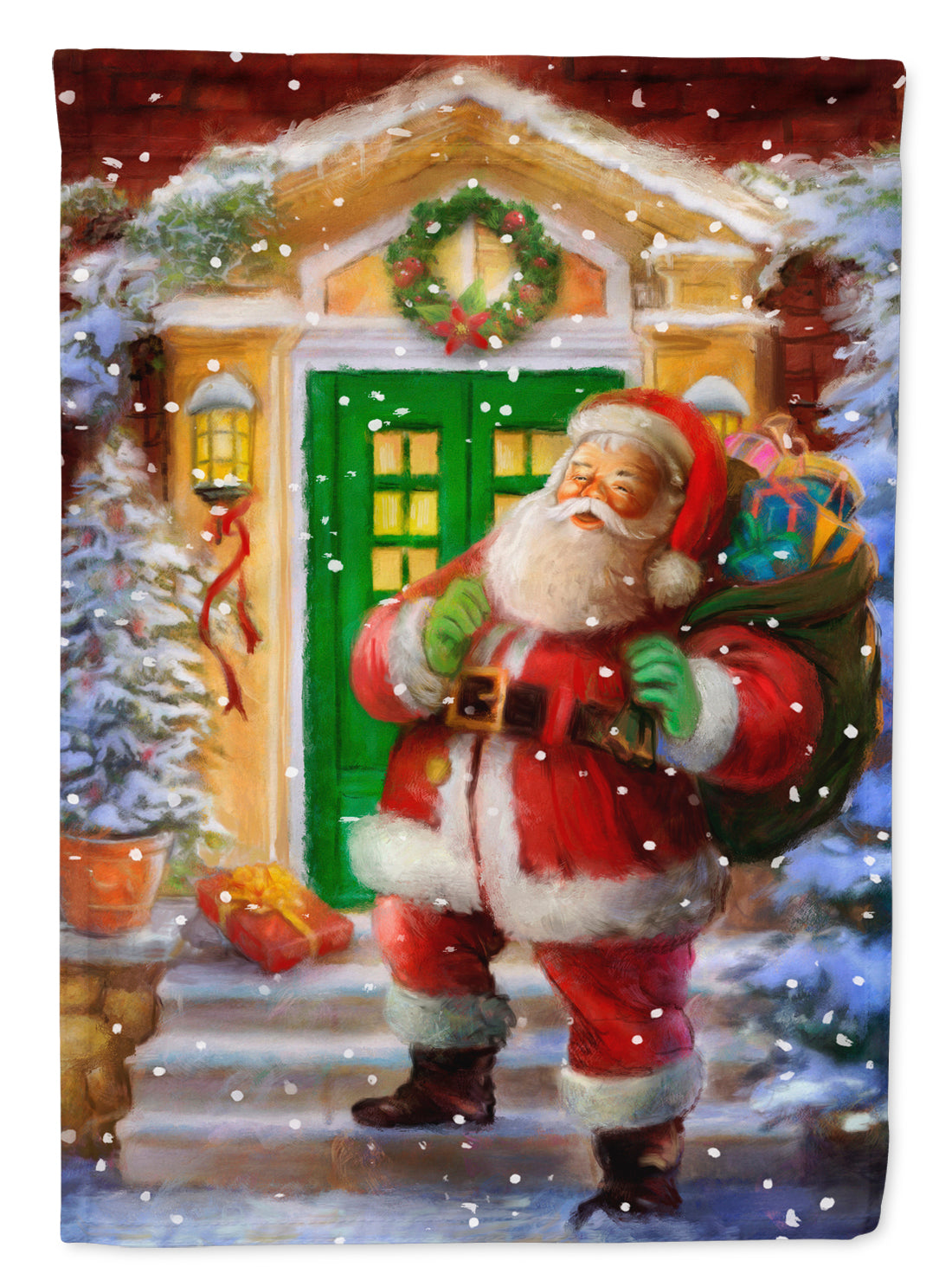 Santa Claus with Christmas Gifts Flag Canvas House Size APH9486CHF  the-store.com.