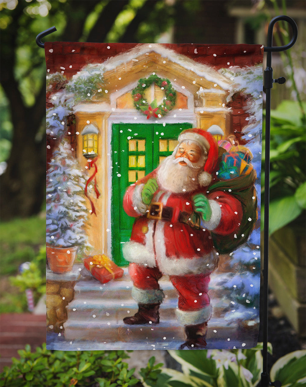 Santa Claus with Christmas Gifts Flag Garden Size APH9486GF  the-store.com.