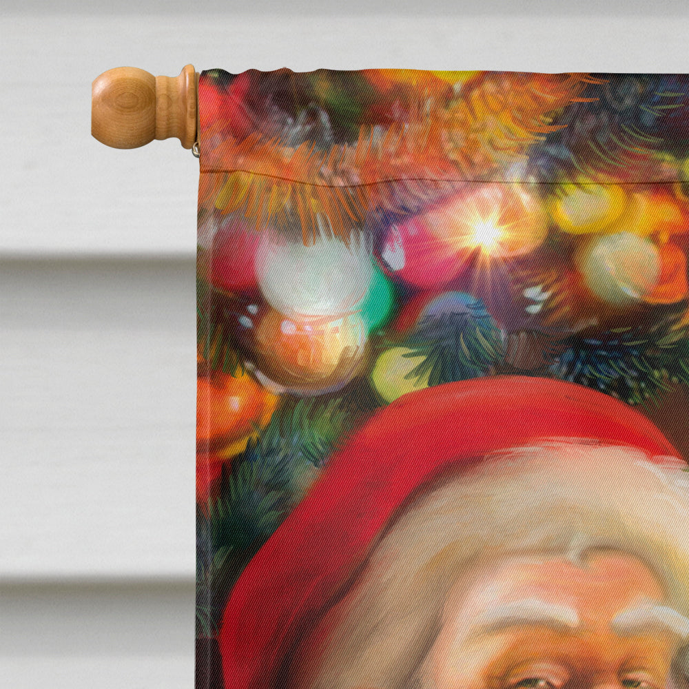 Santa Claus checking his Christmas list Flag Canvas House Size APH9488CHF  the-store.com.