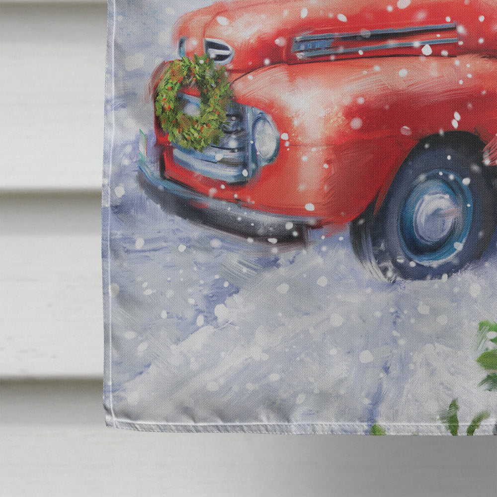 Vintage Farm Truck and Christmas Tree Flag Canvas House Size APH9639CHF