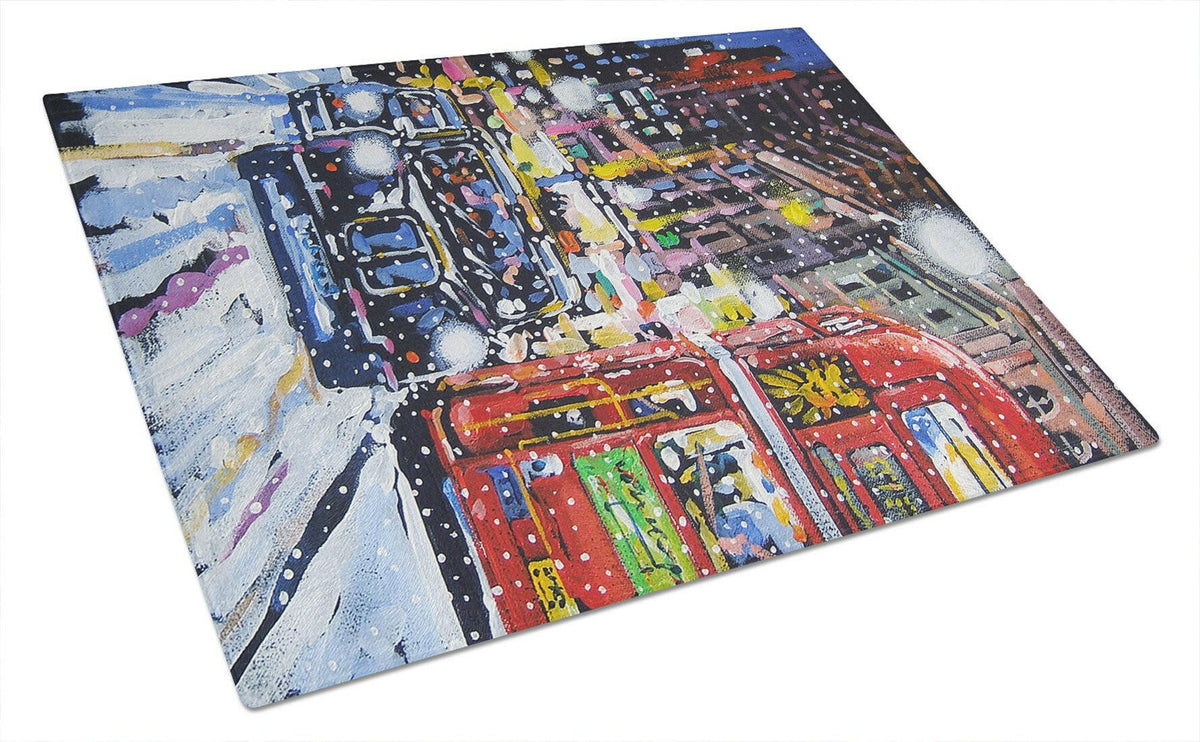 London Snow by Roy Avis Glass Cutting Board Large ARA0133LCB by Caroline&#39;s Treasures