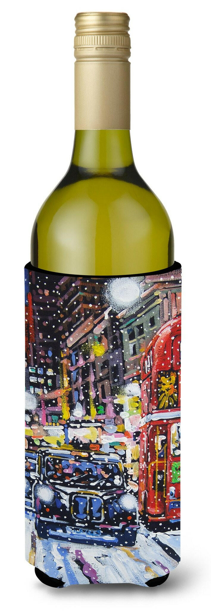 London Snow by Roy Avis Wine Bottle Beverage Insulator Hugger ARA0133LITERK by Caroline&#39;s Treasures