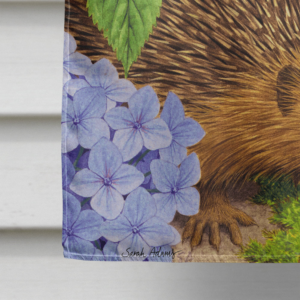 Hedgehog & Hydrangea Flag Canvas House Size ASA2001CHF