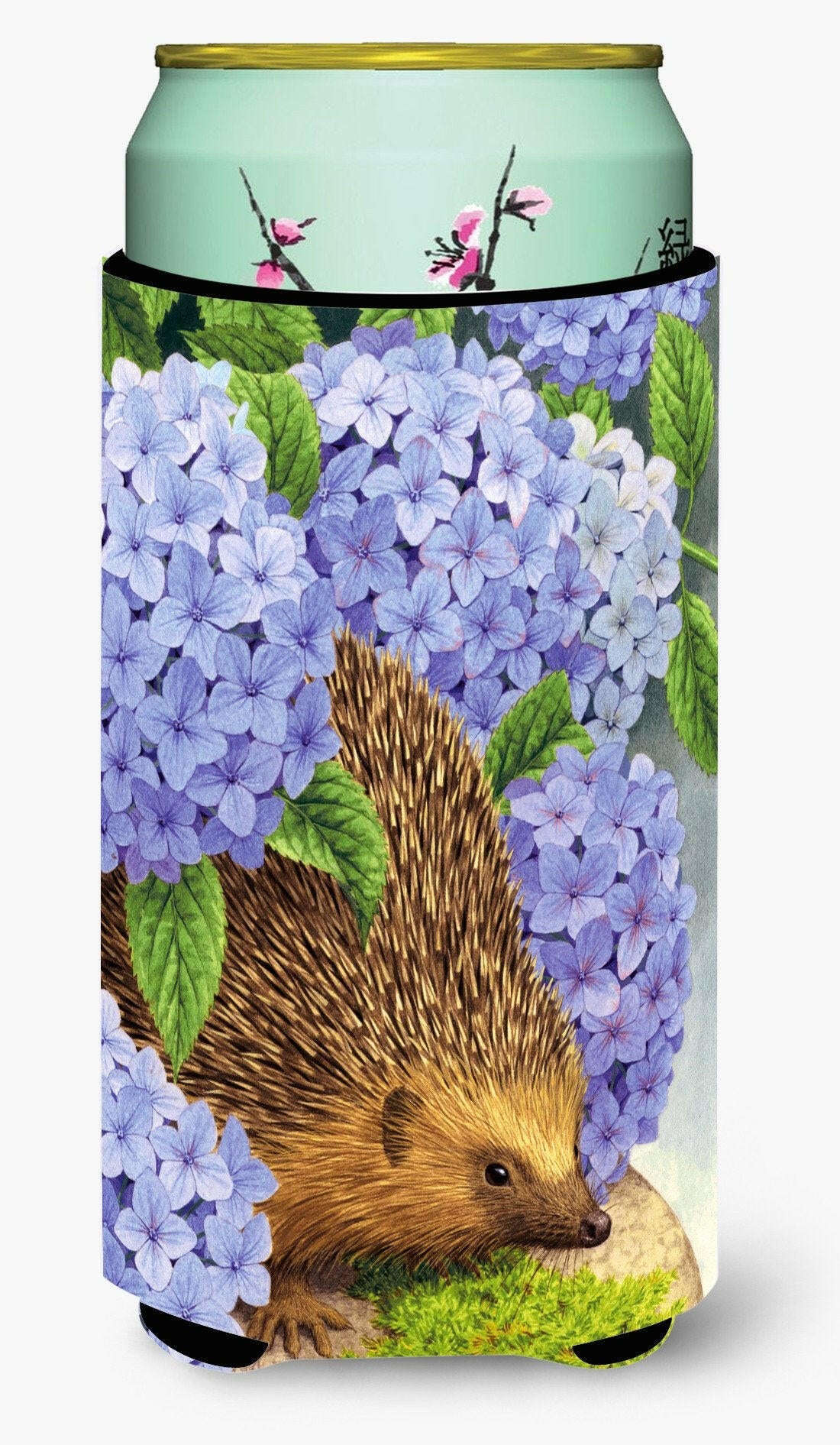 Hedgehog &amp; Hydrangea Tall Boy Beverage Insulator Hugger ASA2001TBC by Caroline&#39;s Treasures