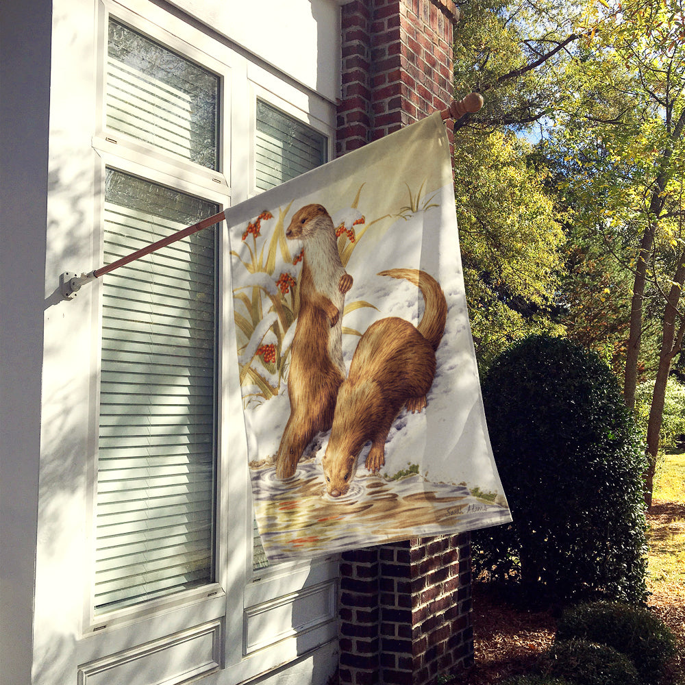 Caroline's Treasures Otters & Gladon Irises Flag Canvas House Size ASA2005CHF