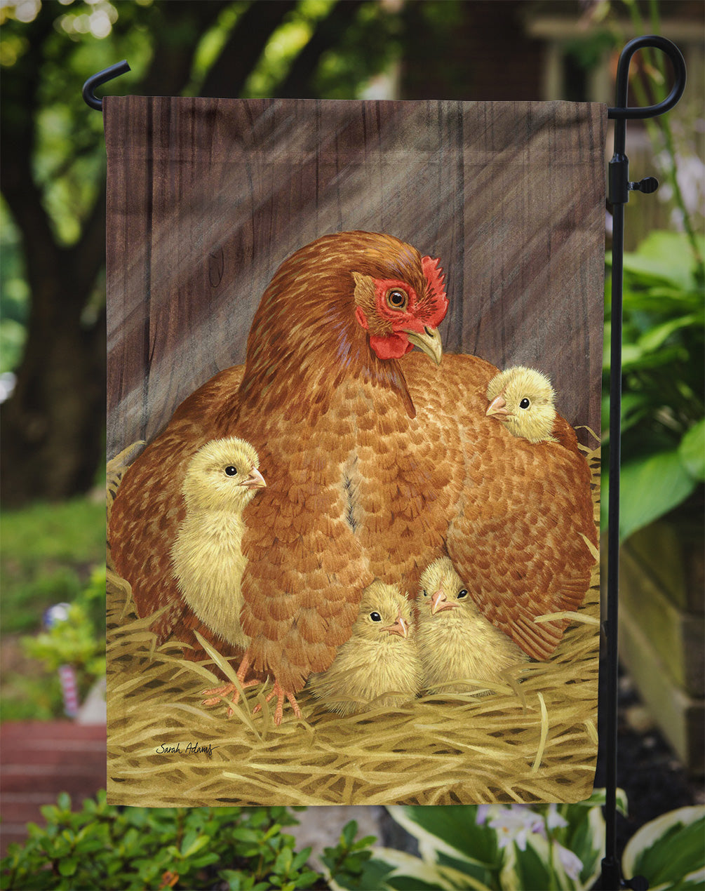 My Little Chickadees with Hen Chicken Flag Garden Size ASA2011GF.