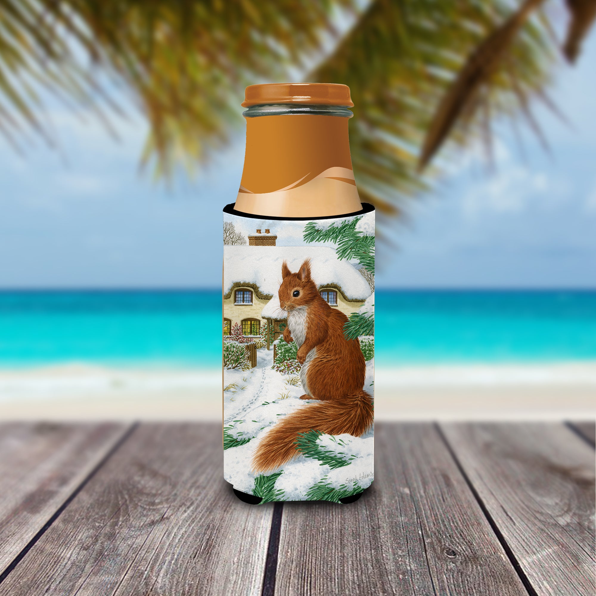 Red Squirrel & Cottage Ultra Beverage Insulators for slim cans ASA2014MUK