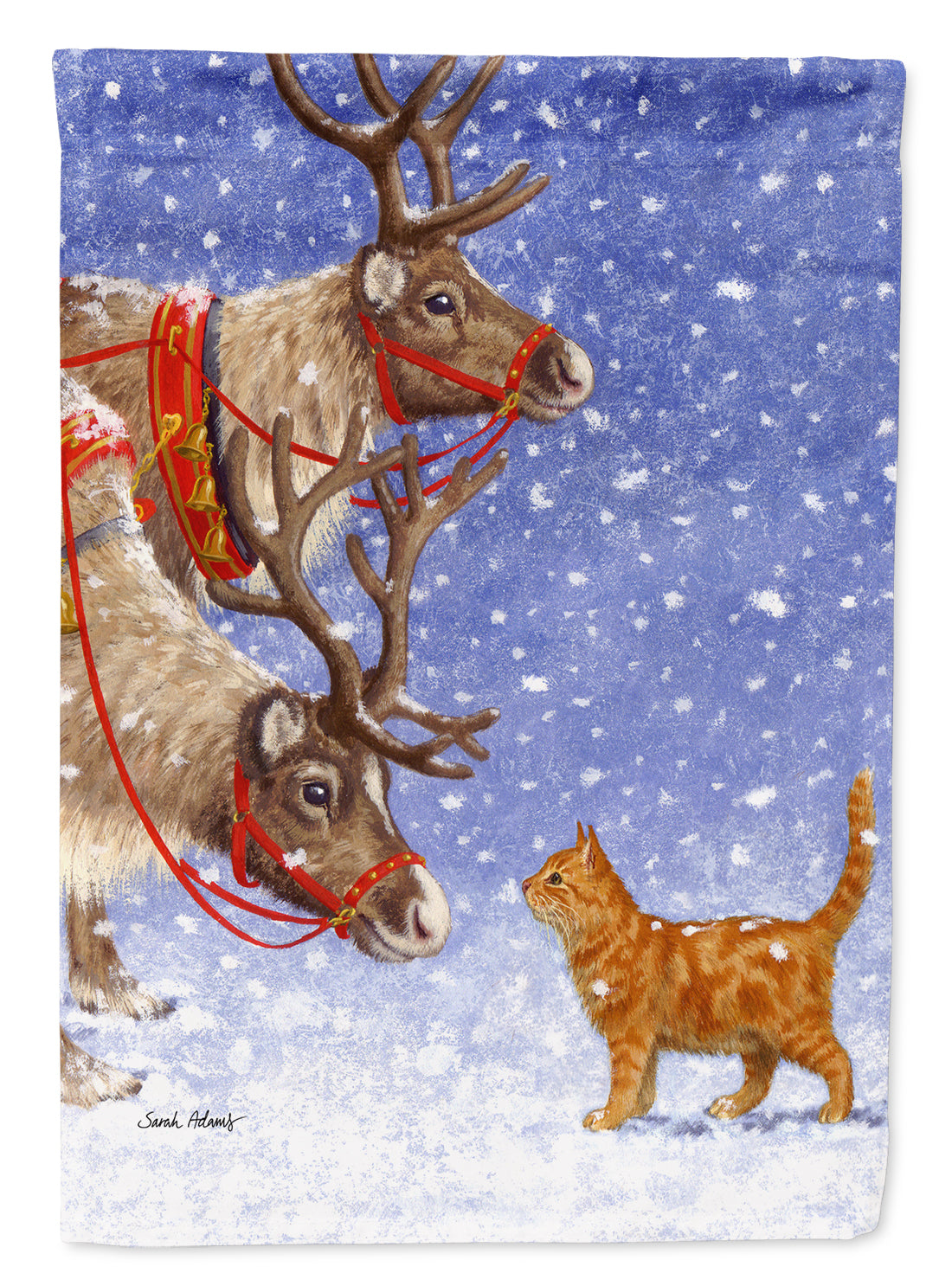 Reindeers &amp; Cat Flag Canvas House Size ASA2015CHF