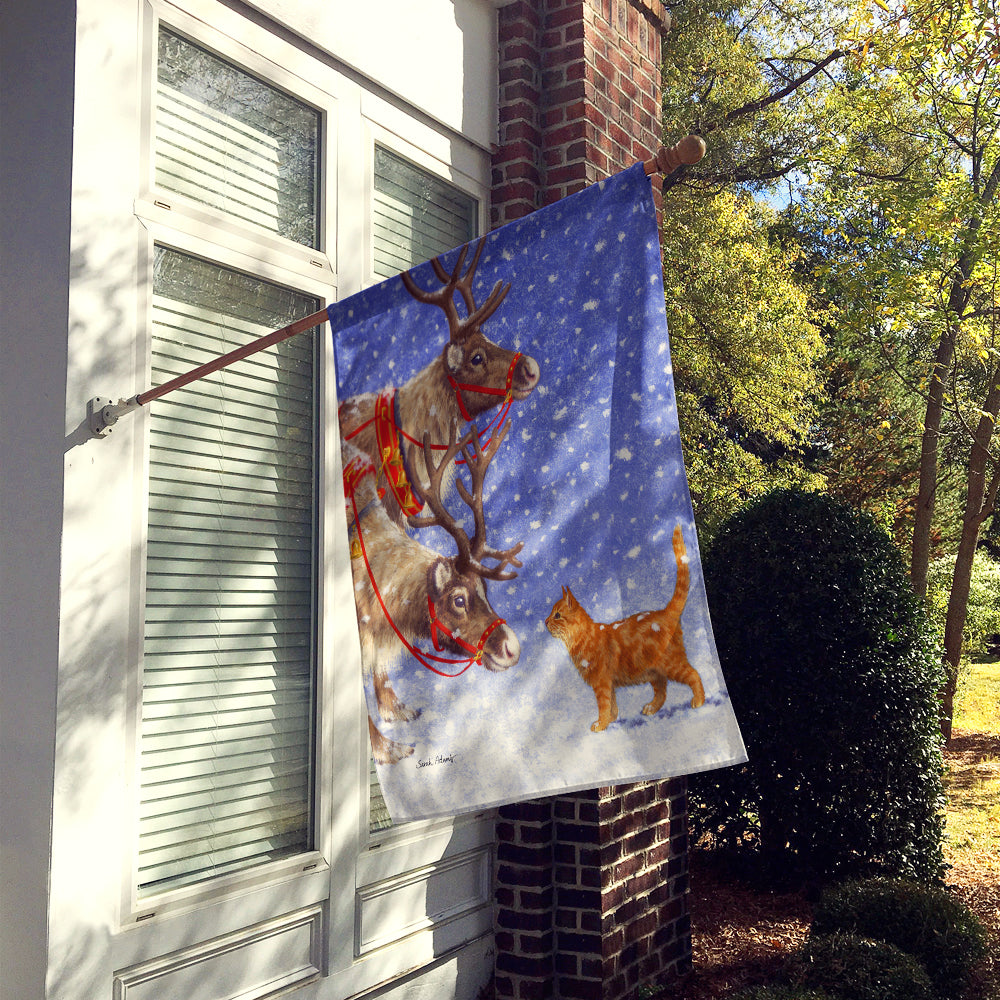 Reindeers & Cat Flag Canvas House Size ASA2015CHF  the-store.com.