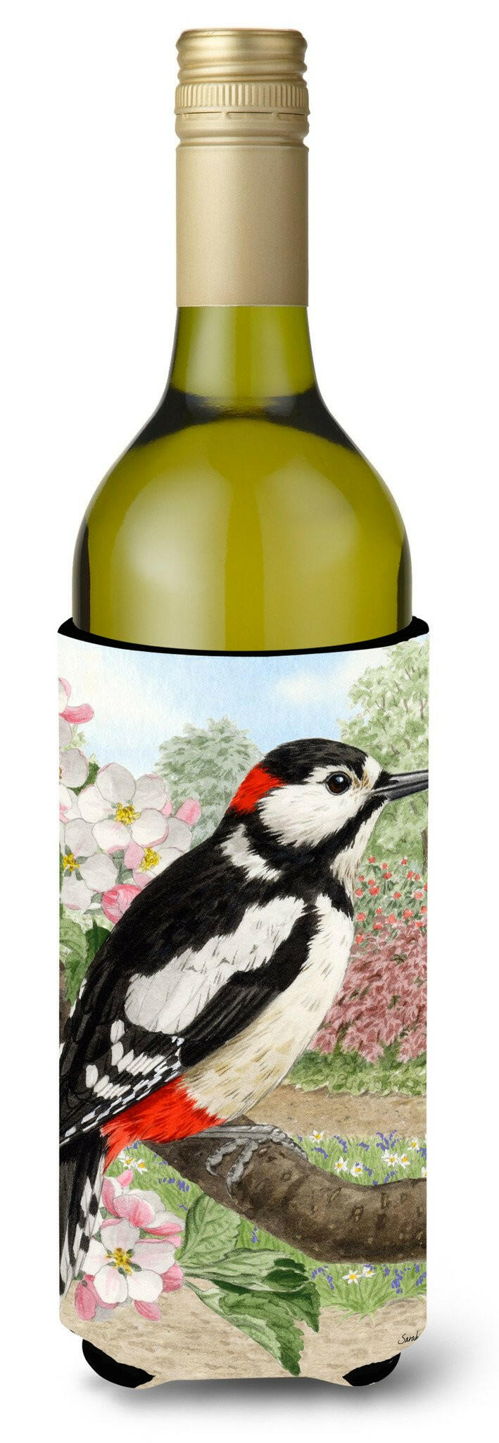 Woodpecker  Wine Bottle Beverage Insulator Hugger ASA2018LITERK by Caroline&#39;s Treasures