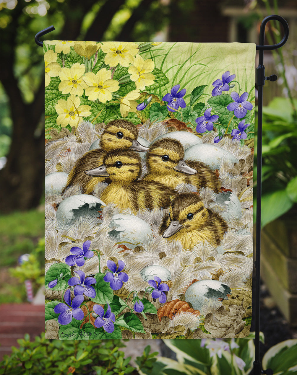 Mallard Duck Chicks Flag Garden Size ASA2020GF.