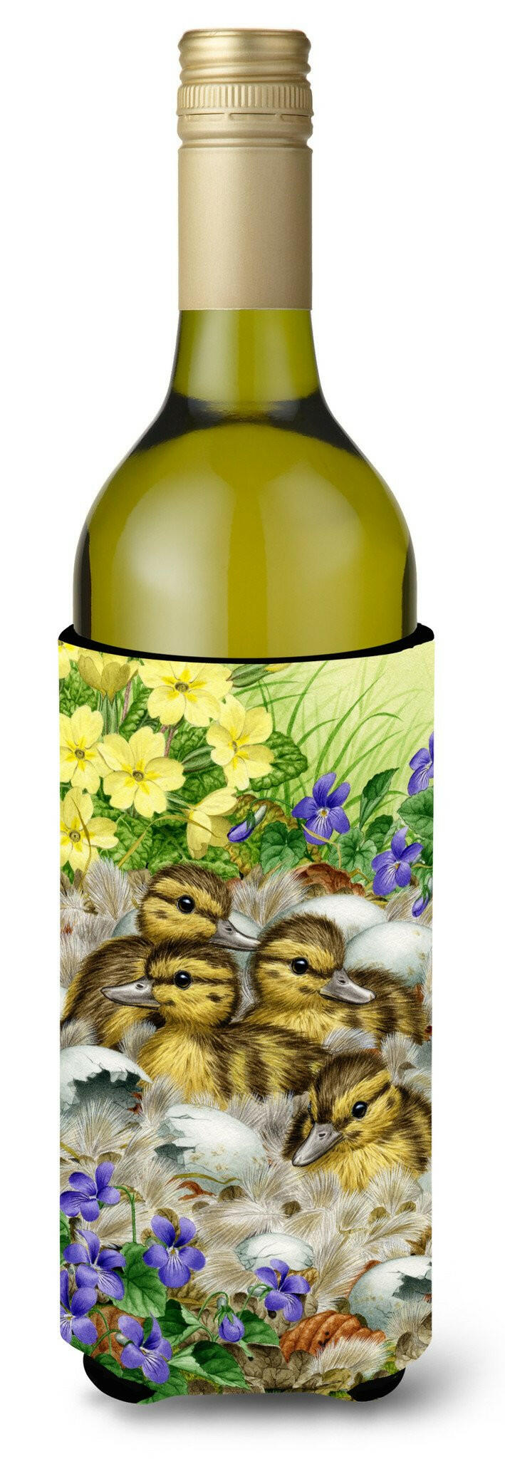 Mallard Duck Chicks Wine Bottle Beverage Insulator Hugger ASA2020LITERK by Caroline&#39;s Treasures