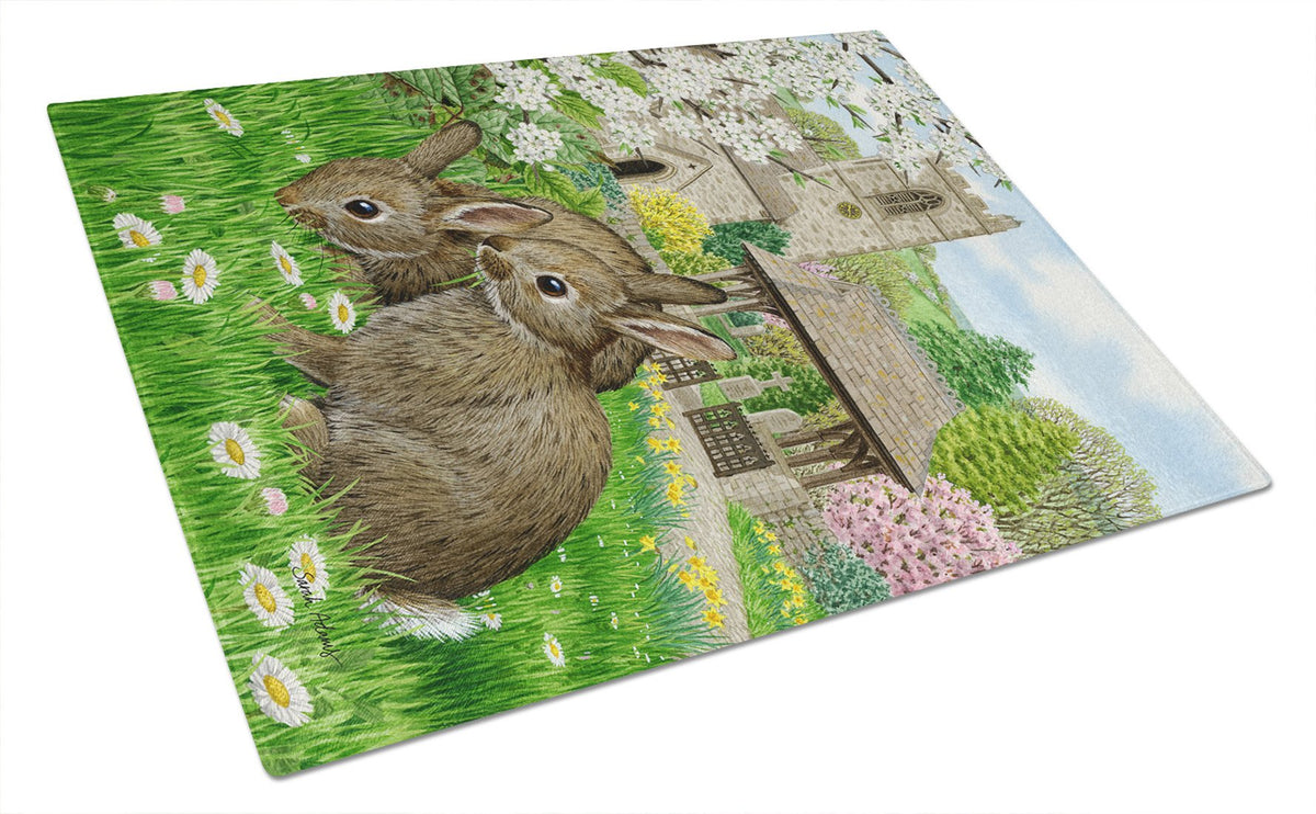 Leveret Bunny Rabbit Glass Cutting Board Large ASA2023LCB by Caroline&#39;s Treasures