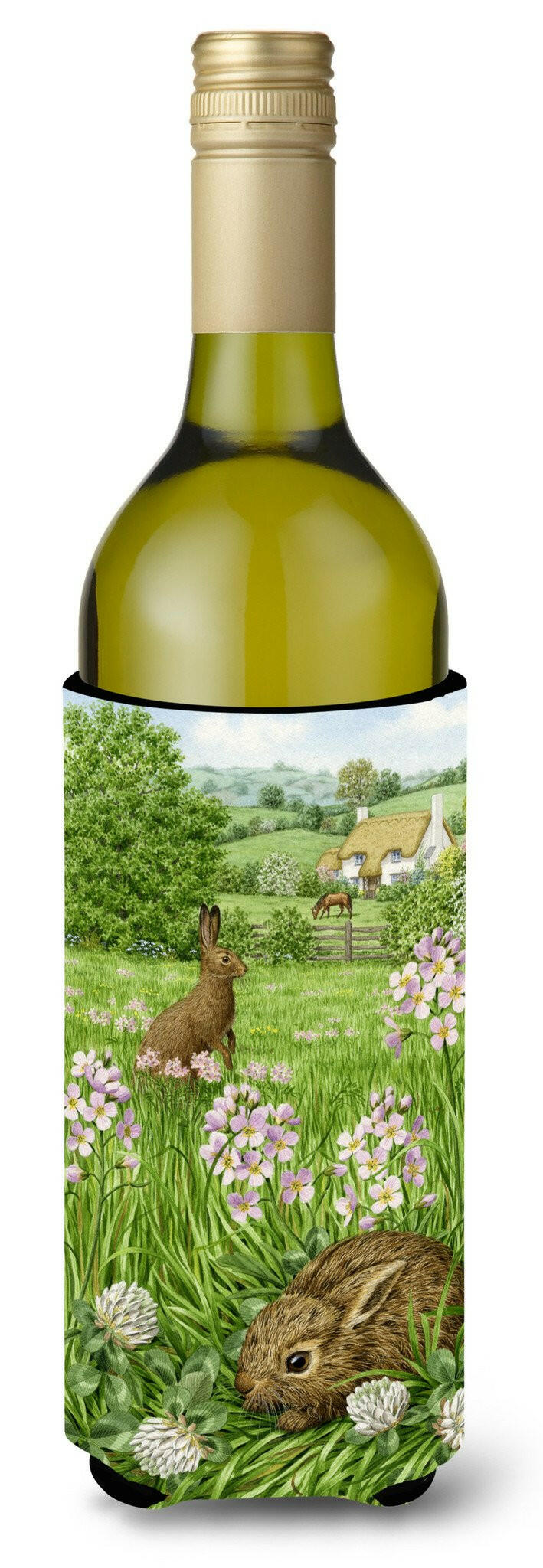 Leveret and Momma Rabbit Wine Bottle Beverage Insulator Hugger ASA2026LITERK by Caroline's Treasures