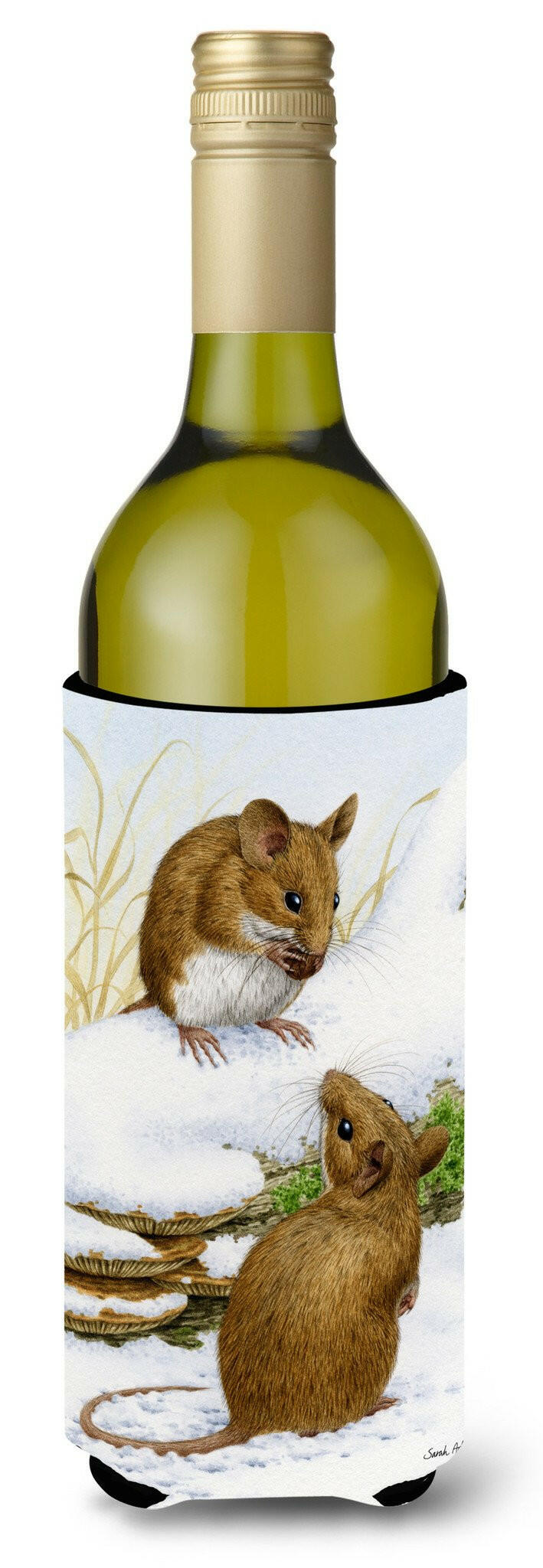Wood Mice Wood Mouse Wine Bottle Beverage Insulator Hugger ASA2027LITERK by Caroline's Treasures
