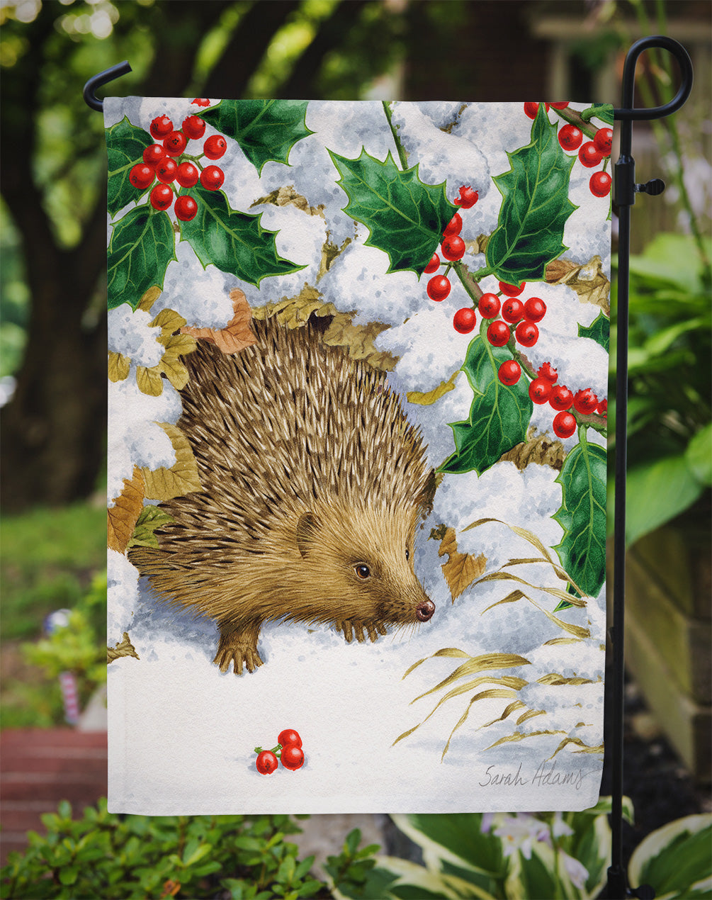 Hedgehog and Holly Flag Garden Size ASA2030GF