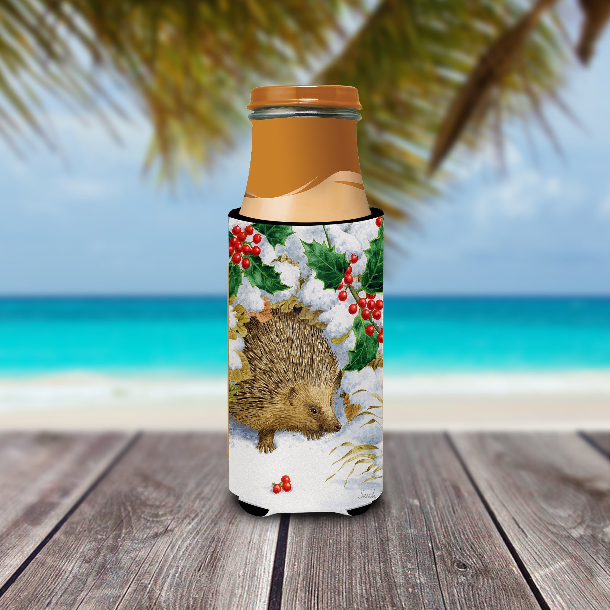 Hedgehog and Holly Ultra Beverage Insulators for slim cans ASA2030MUK