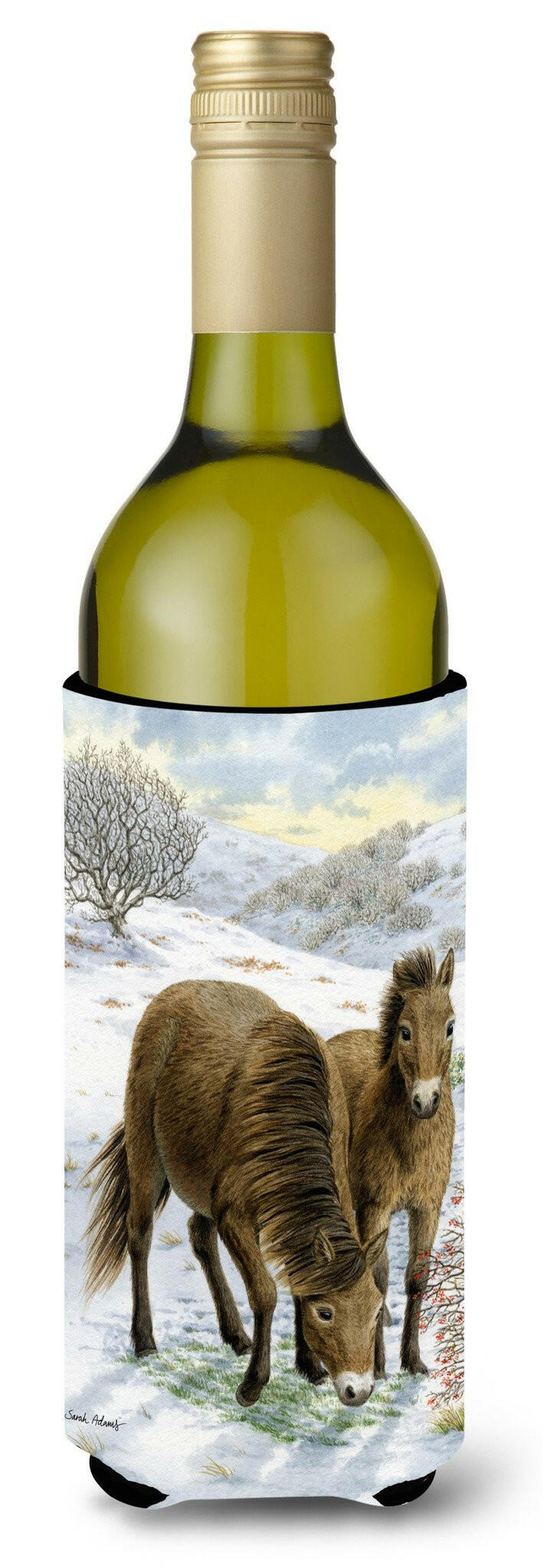 Exmoor Ponies Horse Wine Bottle Beverage Insulator Hugger ASA2032LITERK by Caroline&#39;s Treasures