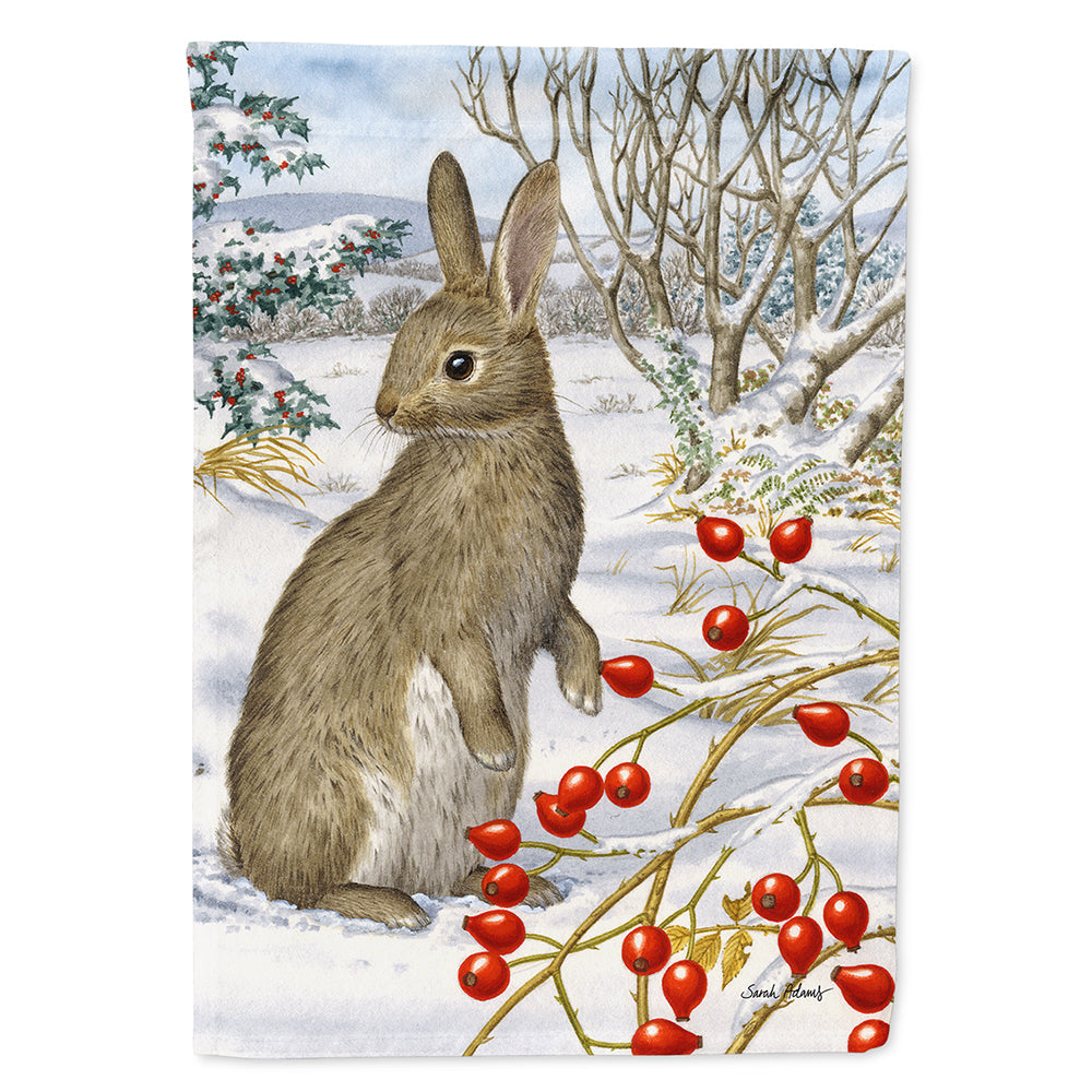 Rabbit with Berries Flag Canvas House Size ASA2035CHF