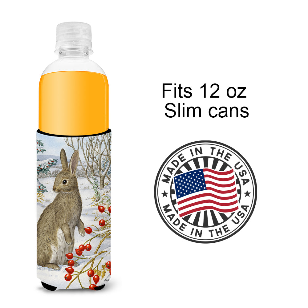 Rabbit with Berries Ultra Beverage Insulators for slim cans ASA2035MUK