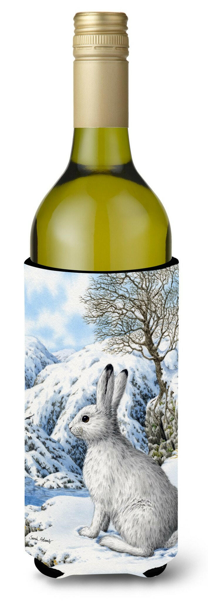 Mountain Hare White Rabbit Wine Bottle Beverage Insulator Hugger ASA2037LITERK by Caroline&#39;s Treasures