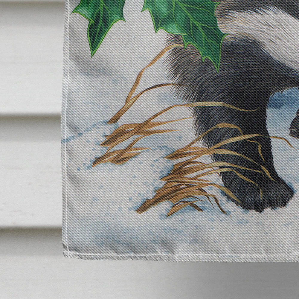 Badgers with Holly Berries Flag Canvas House Size ASA2039CHF  the-store.com.