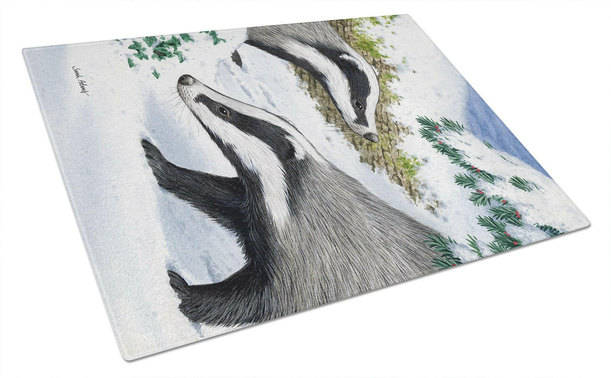 Badgers Look Here Glass Cutting Board Large ASA2040LCB by Caroline&#39;s Treasures