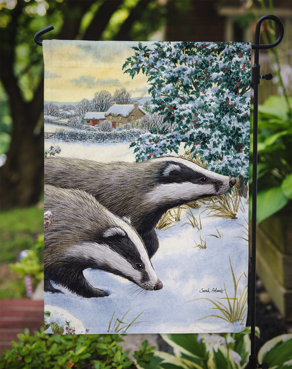 Badgers Two of a Kind Flag Garden Size ASA2041GF.