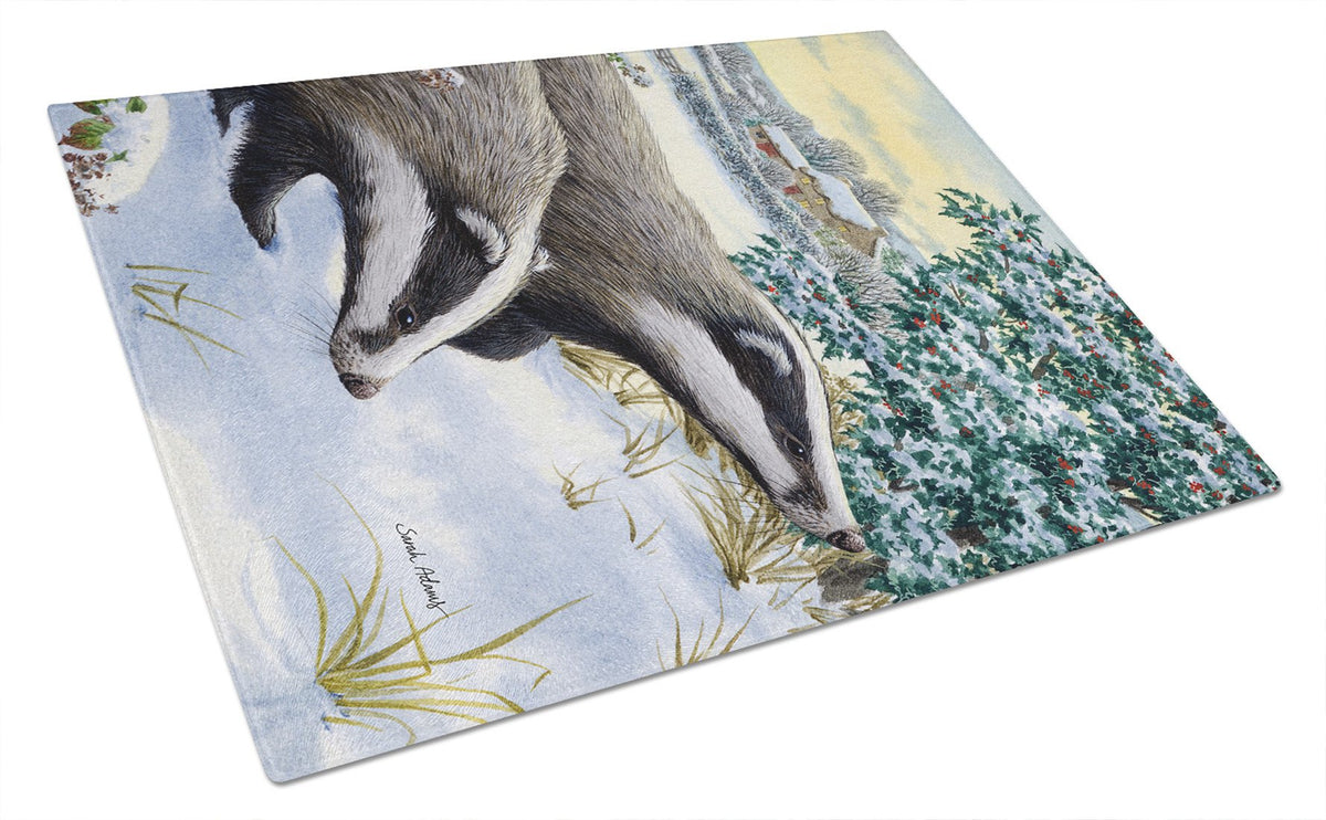 Badgers Two of a Kind Glass Cutting Board Large ASA2041LCB by Caroline&#39;s Treasures