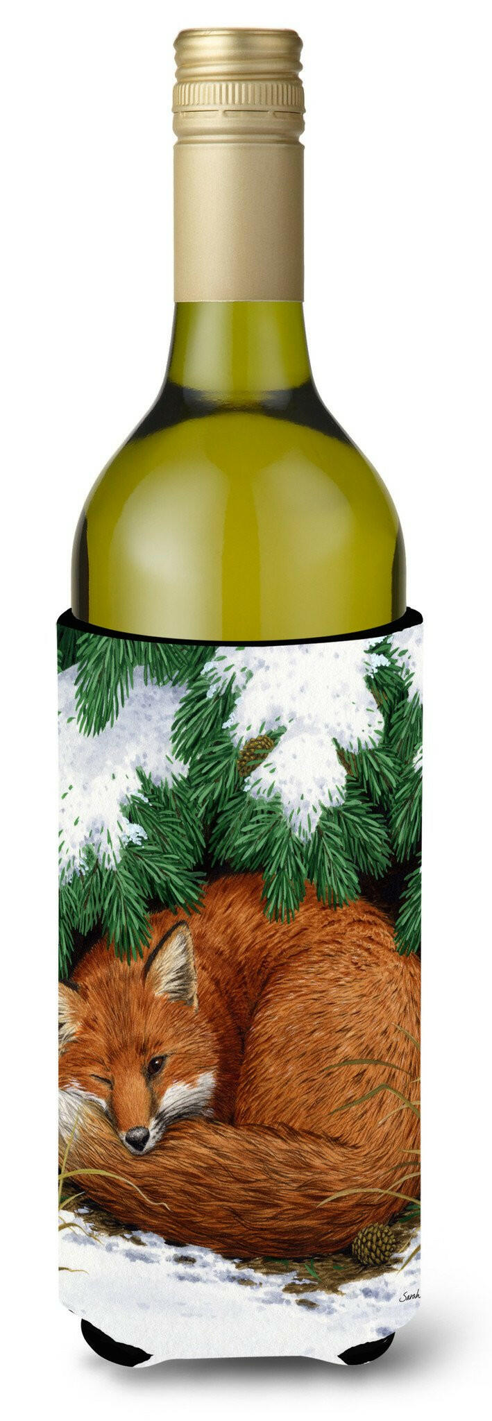 Fox Nap Time Wine Bottle Beverage Insulator Hugger ASA2044LITERK by Caroline&#39;s Treasures