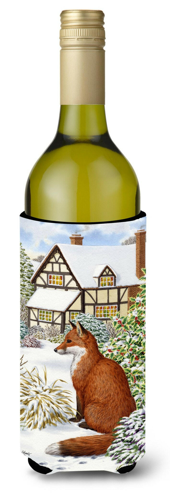 Fox by the Cottage Wine Bottle Beverage Insulator Hugger ASA2046LITERK by Caroline&#39;s Treasures