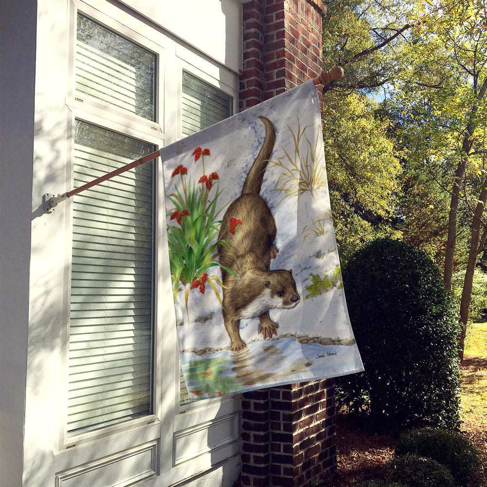 Caroline's Treasures Otter by the Water Flag Canvas House Size ASA2048CHF