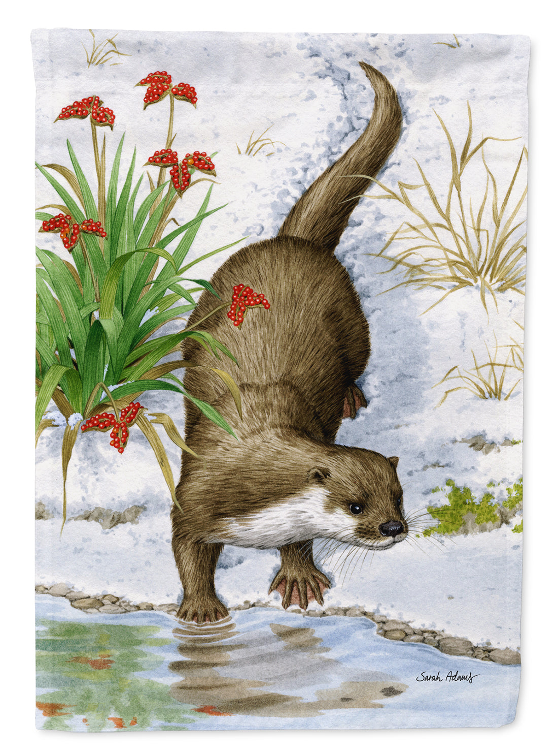 Otter by the Water Flag Jardin Taille ASA2048GF