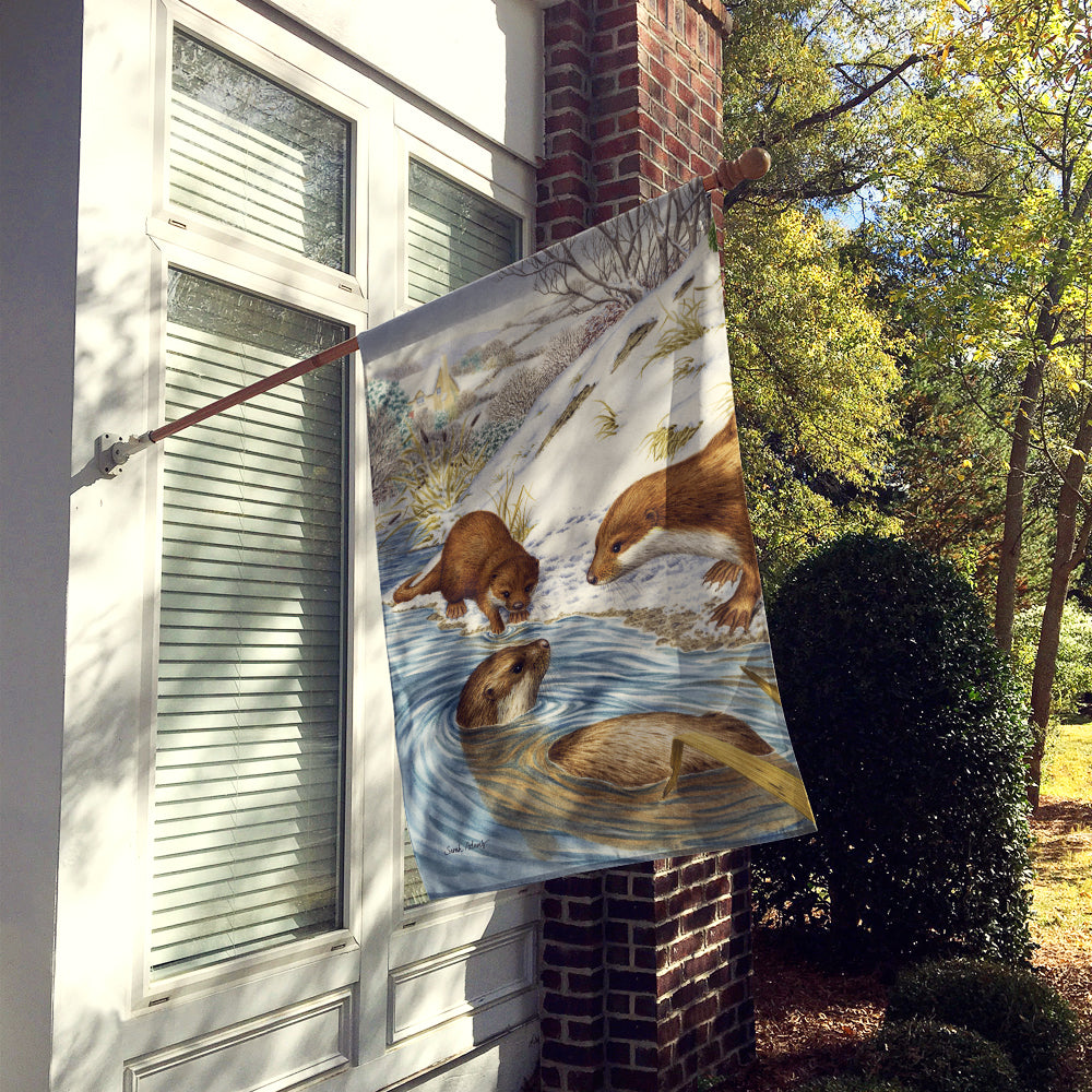 Caroline's Treasures Otter at Play Flag Canvas House Size ASA2049CHF