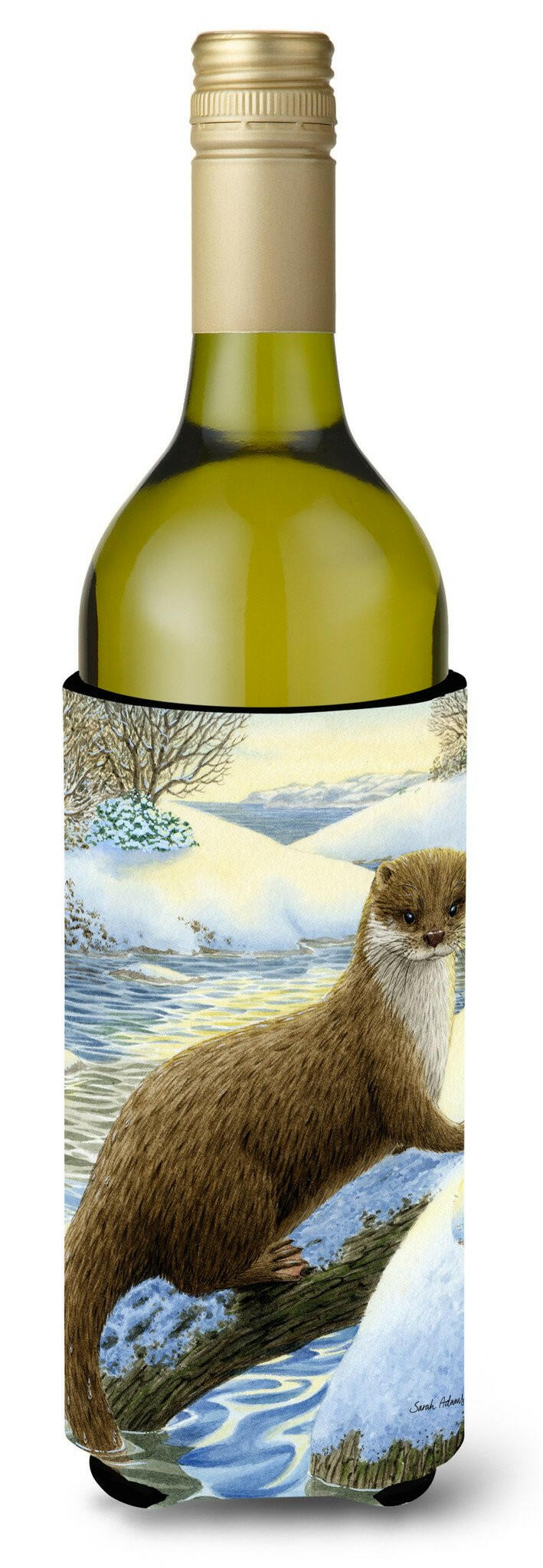 Otter on the bank Wine Bottle Beverage Insulator Hugger ASA2050LITERK by Caroline&#39;s Treasures
