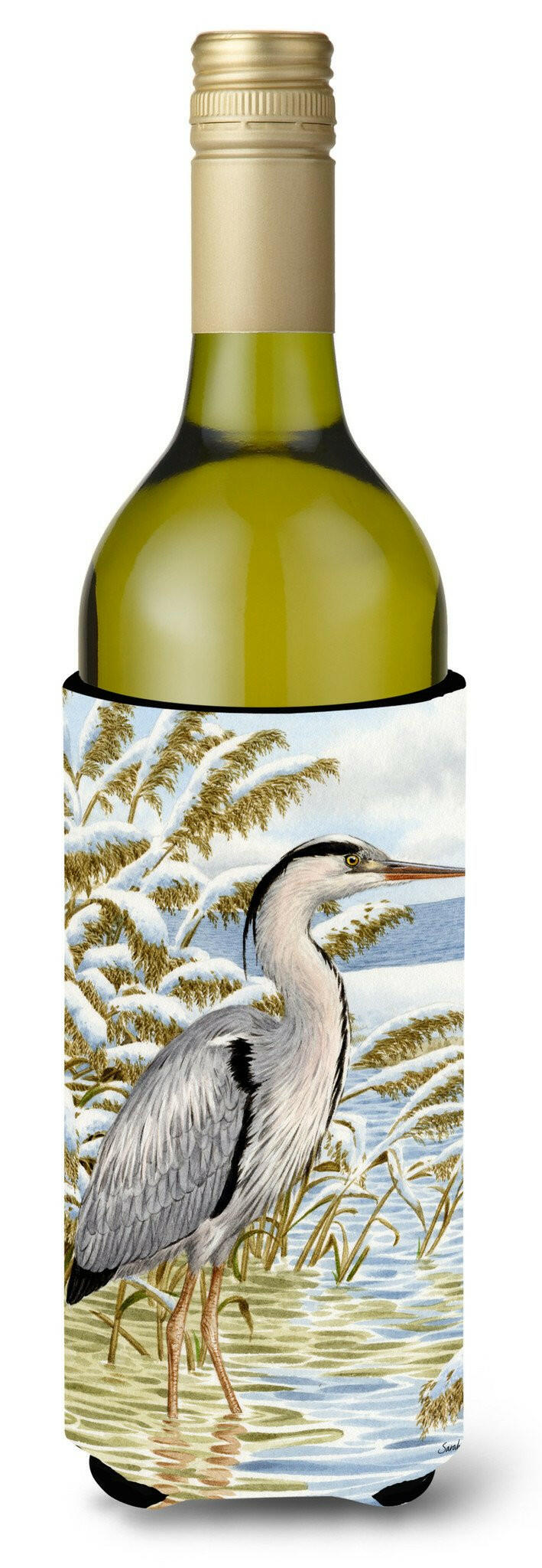 Blue Heron in the water Wine Bottle Beverage Insulator Hugger ASA2058LITERK by Caroline&#39;s Treasures